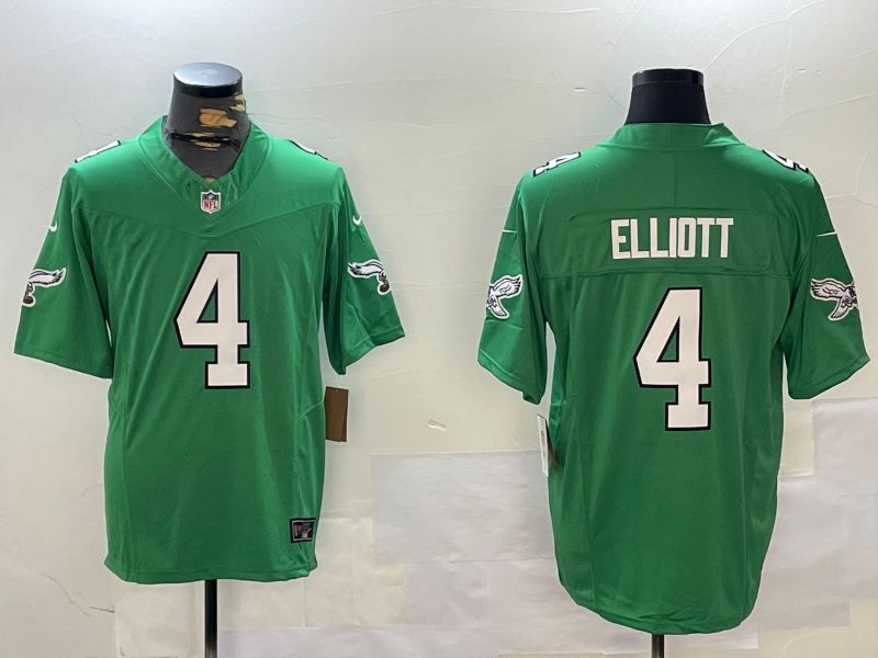 Men Philadelphia Eagles #4 Elliott Green Throwback 2024 Nike Vapor Limited NFL Jersey style 1